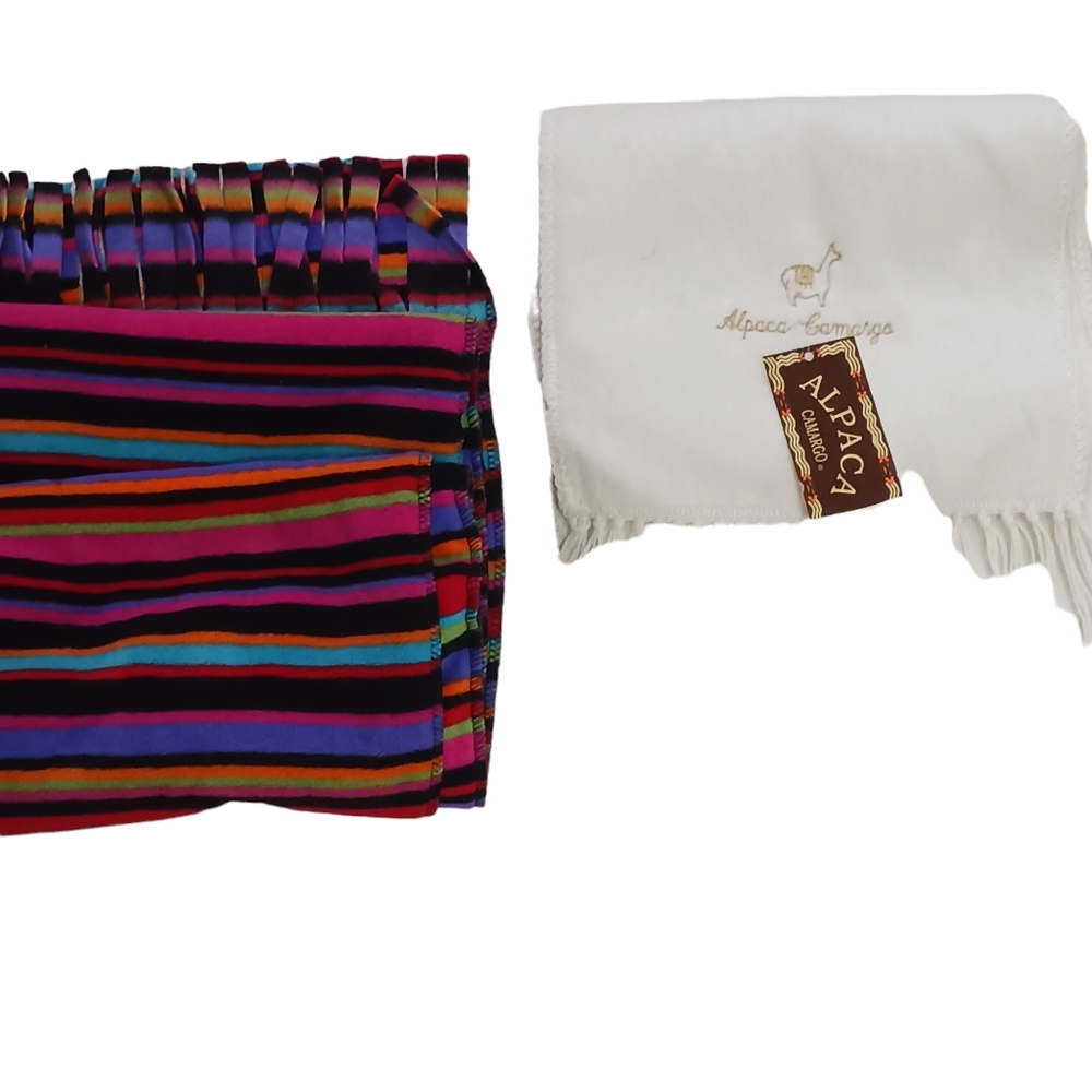 Scarves Colorful and solid. Cream Alpaca Wool